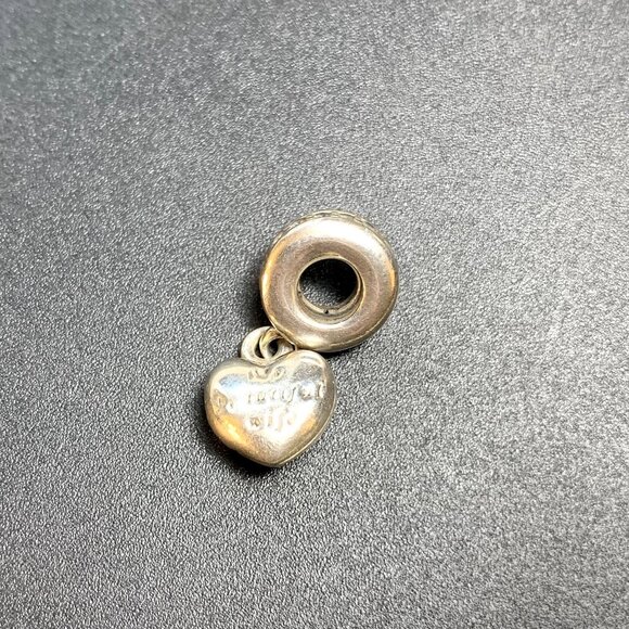 Pandora ALE Sterling Silver "Beautiful Wife Forever & Always" Heart Slide Charm - Picture 4 of 8